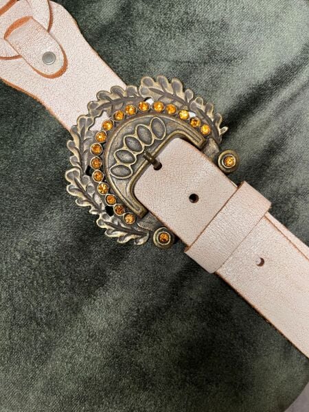 Y2K TAŞLI DERİ KEMER